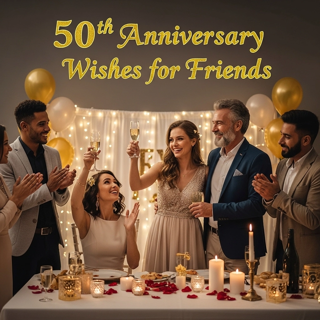 50th Anniversary Wishes for Friends