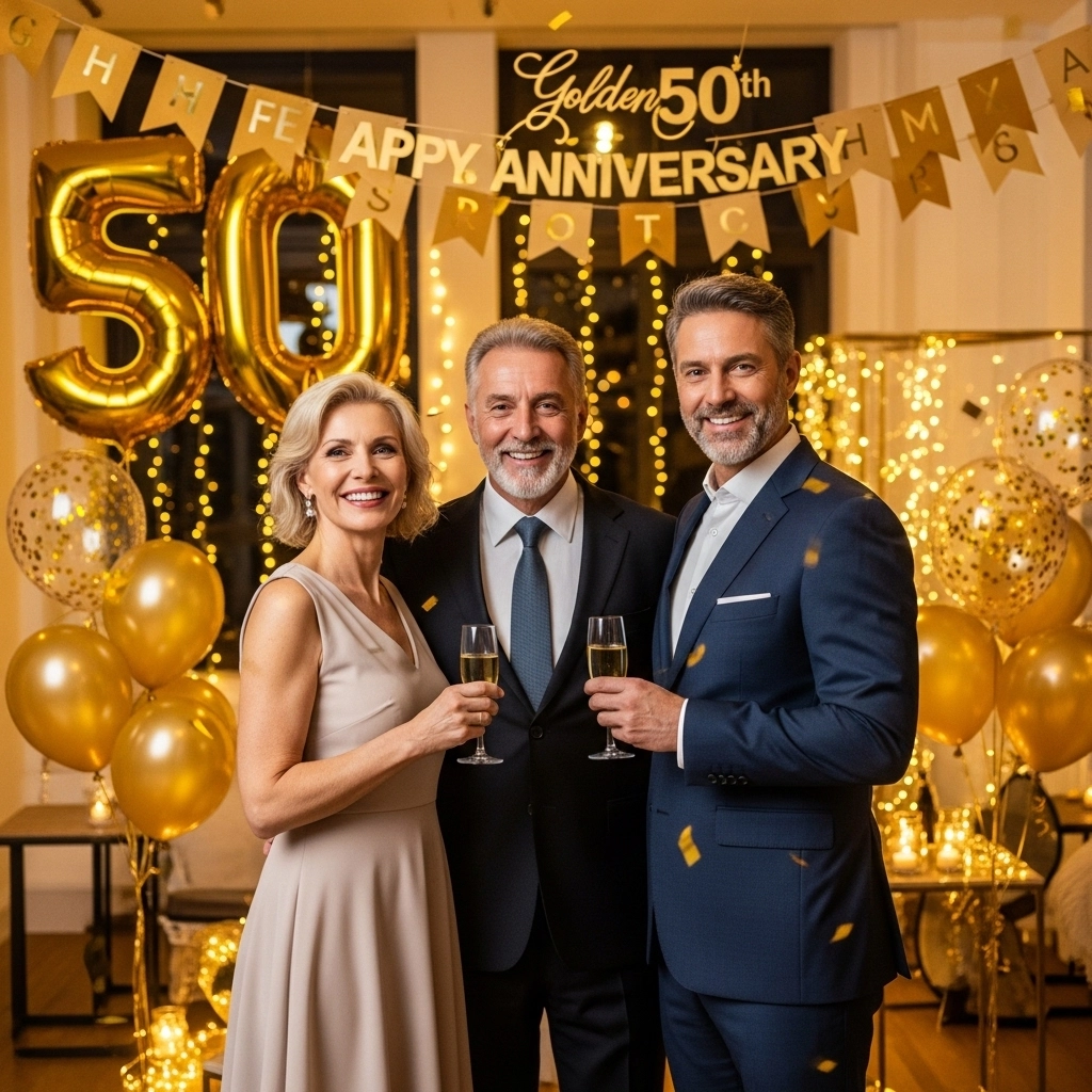 Best Golden 50th Anniversary Wishes for Instagram