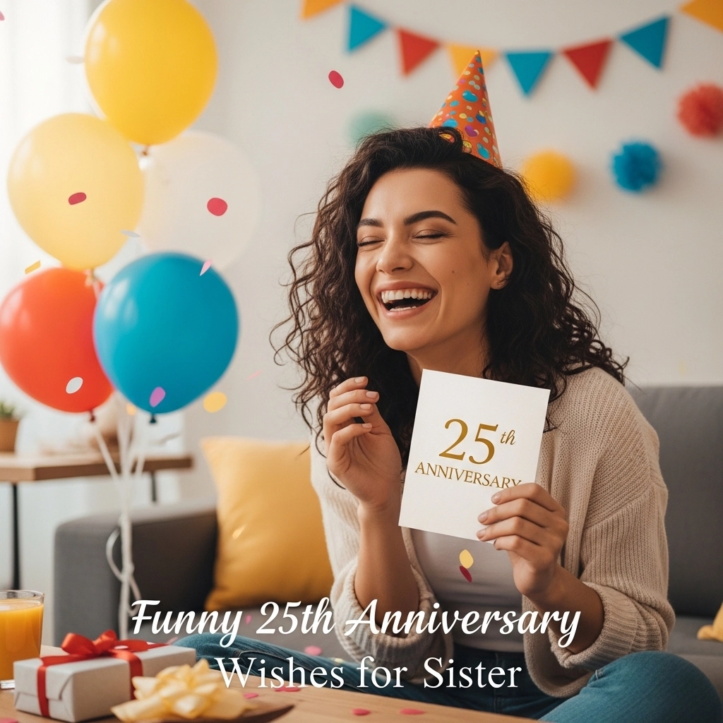 Funny 25th Anniversary Wishes for Sister