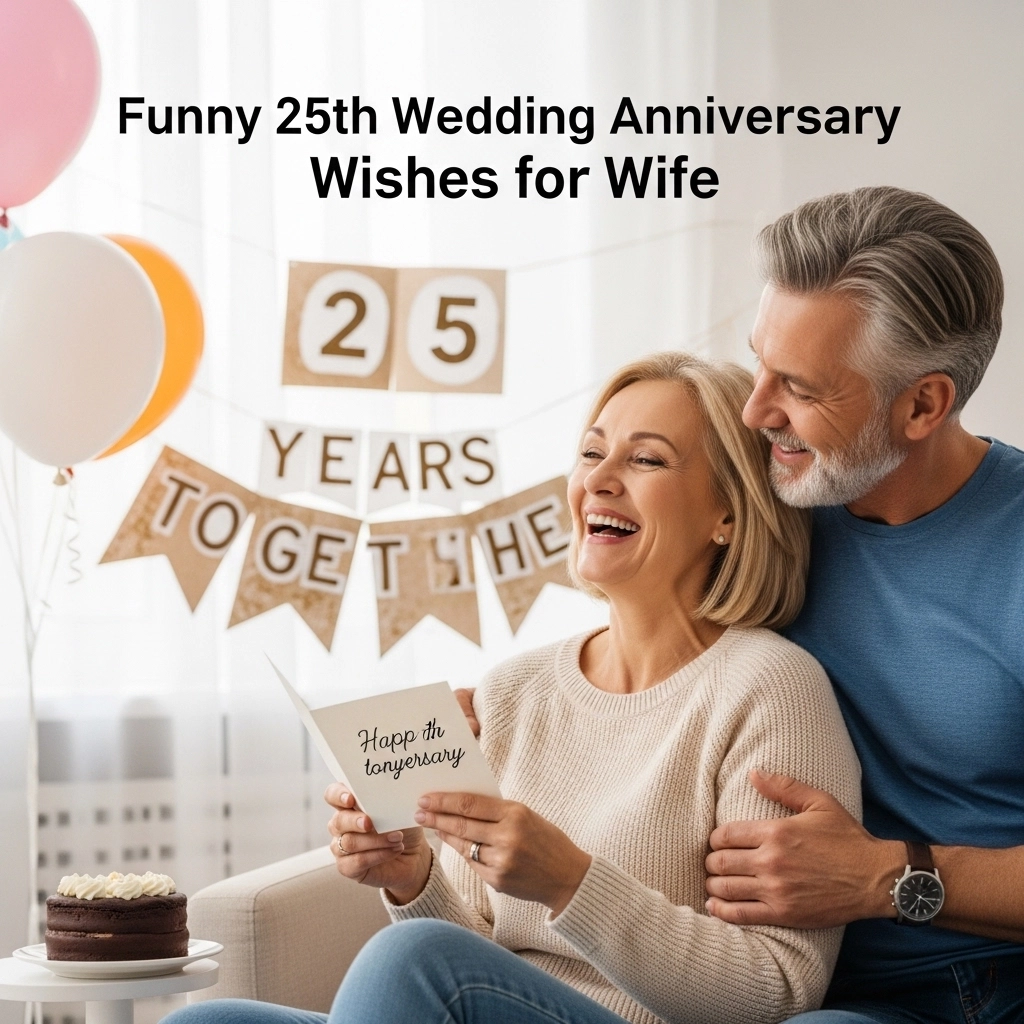Funny 25th Wedding Anniversary Wishes for Wife