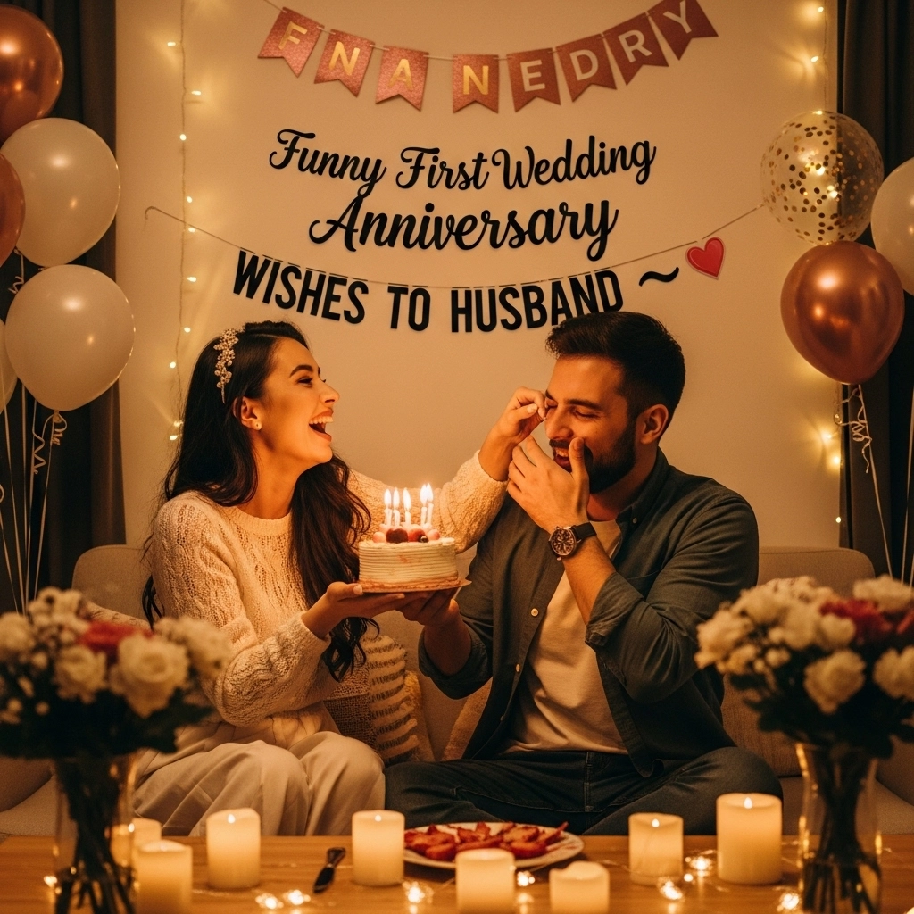 Funny First Wedding Anniversary Wishes to Husband