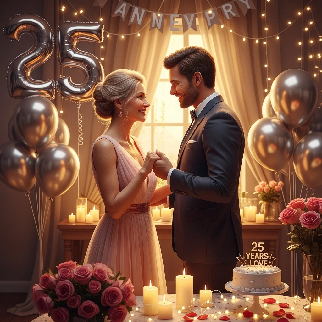 Romantic 25th Wedding Anniversary Wishes for Husband