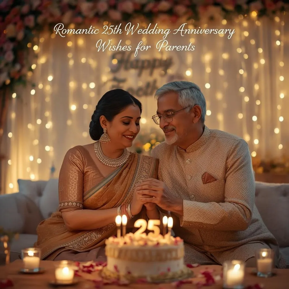 Romantic 25th Wedding Anniversary Wishes for Parents
