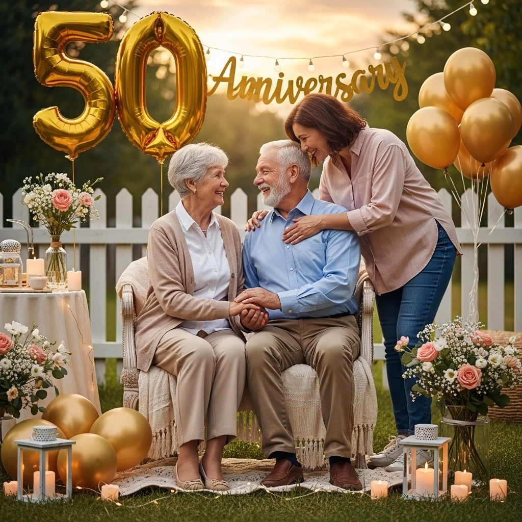 Romantic 50th Anniversary Wishes to Parents