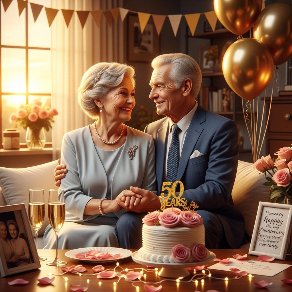 Romantic 50th Wedding Anniversary Wishes