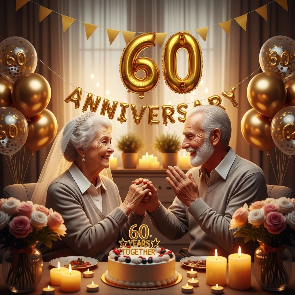 Romantic 60th Anniversary Wishes