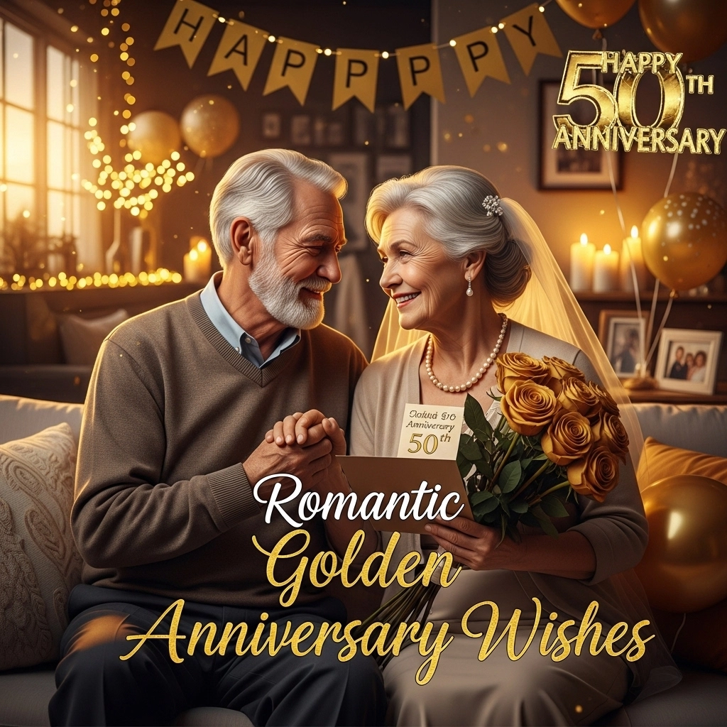 Romantic Golden Anniversary Wishes