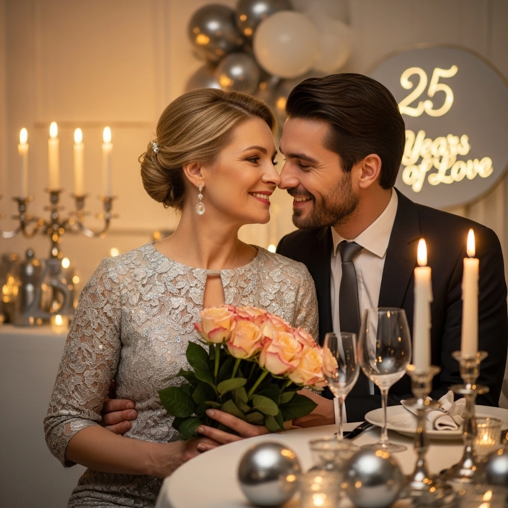 Romantic Silver Jubilee 25th Anniversary Wishes
