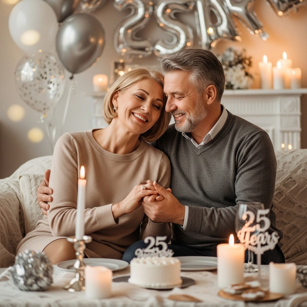 Short & Cute 25 Year Anniversary Wishes