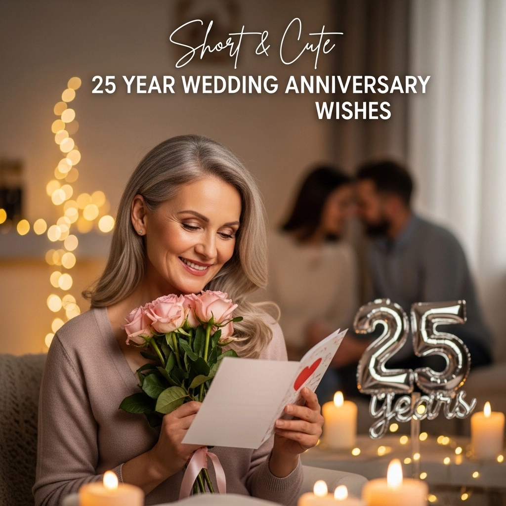 Short & Cute 25 Year Wedding Anniversary Wishes