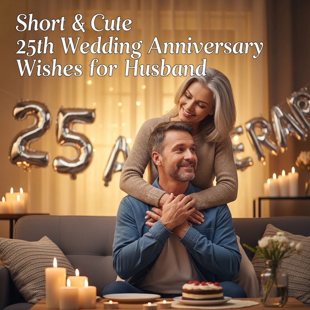 Short & Cute 25th Wedding Anniversary Wishes for Husband