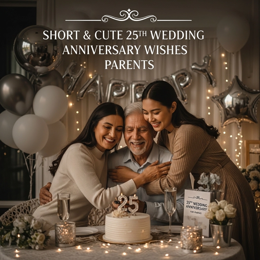 Short & Cute 25th Wedding Anniversary Wishes for Parents