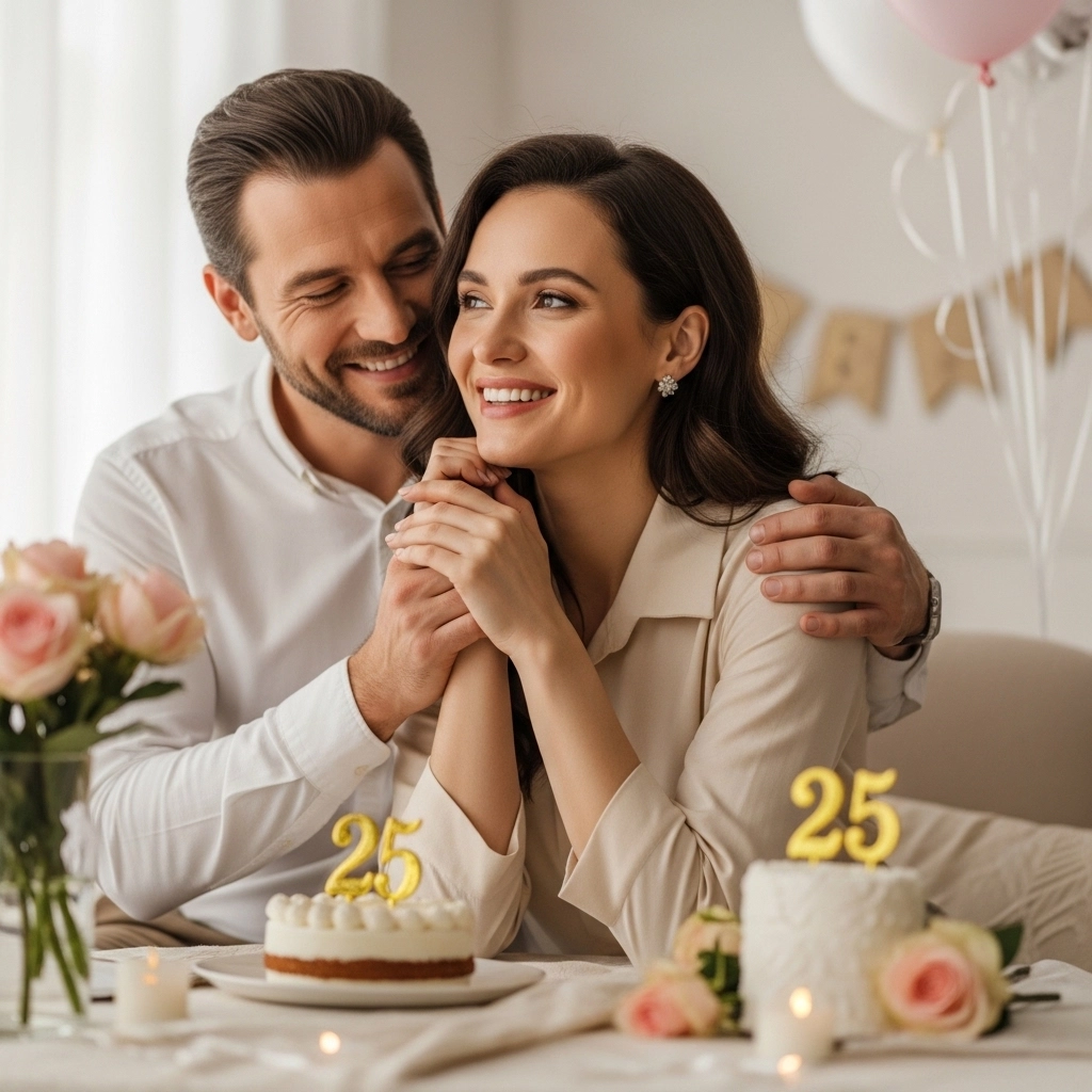 Short & Cute 25th Wedding Anniversary Wishes for Wife