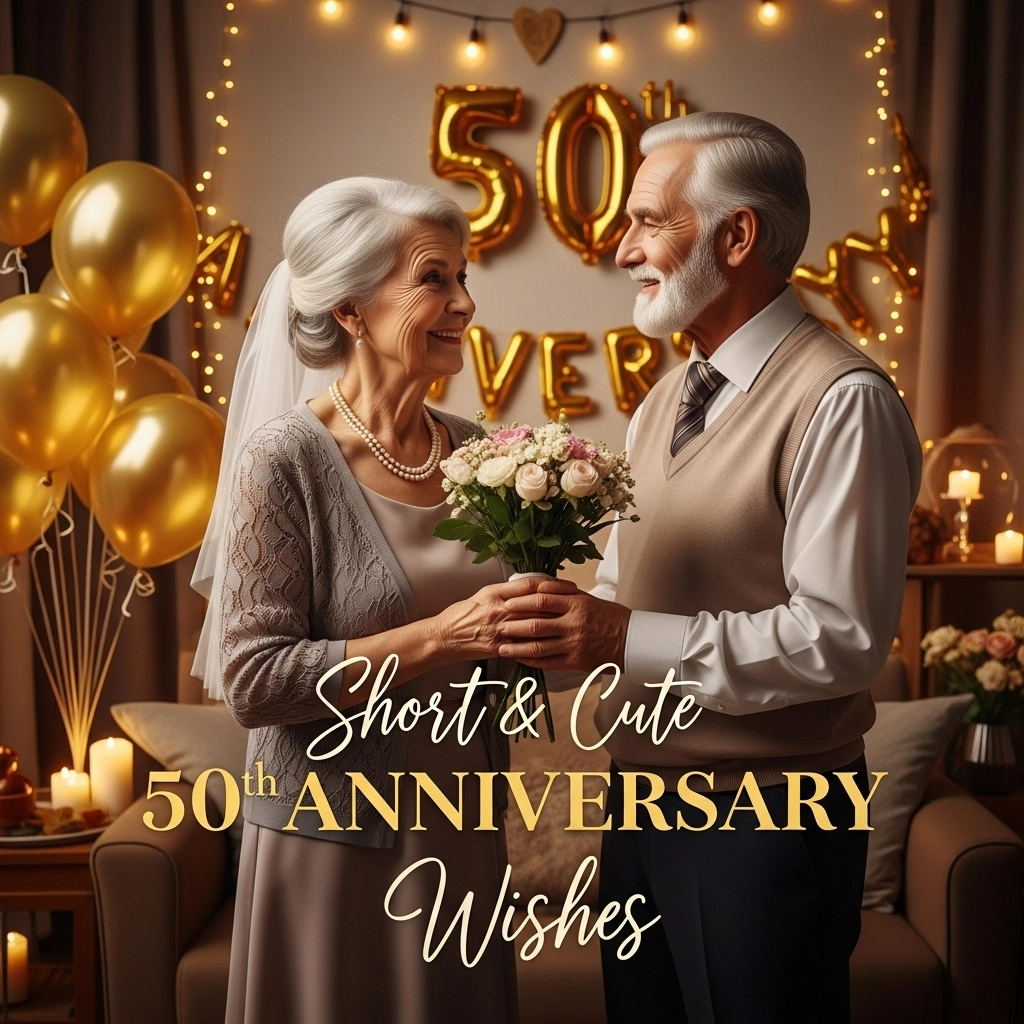Short & Cute 50th Anniversary Wishes