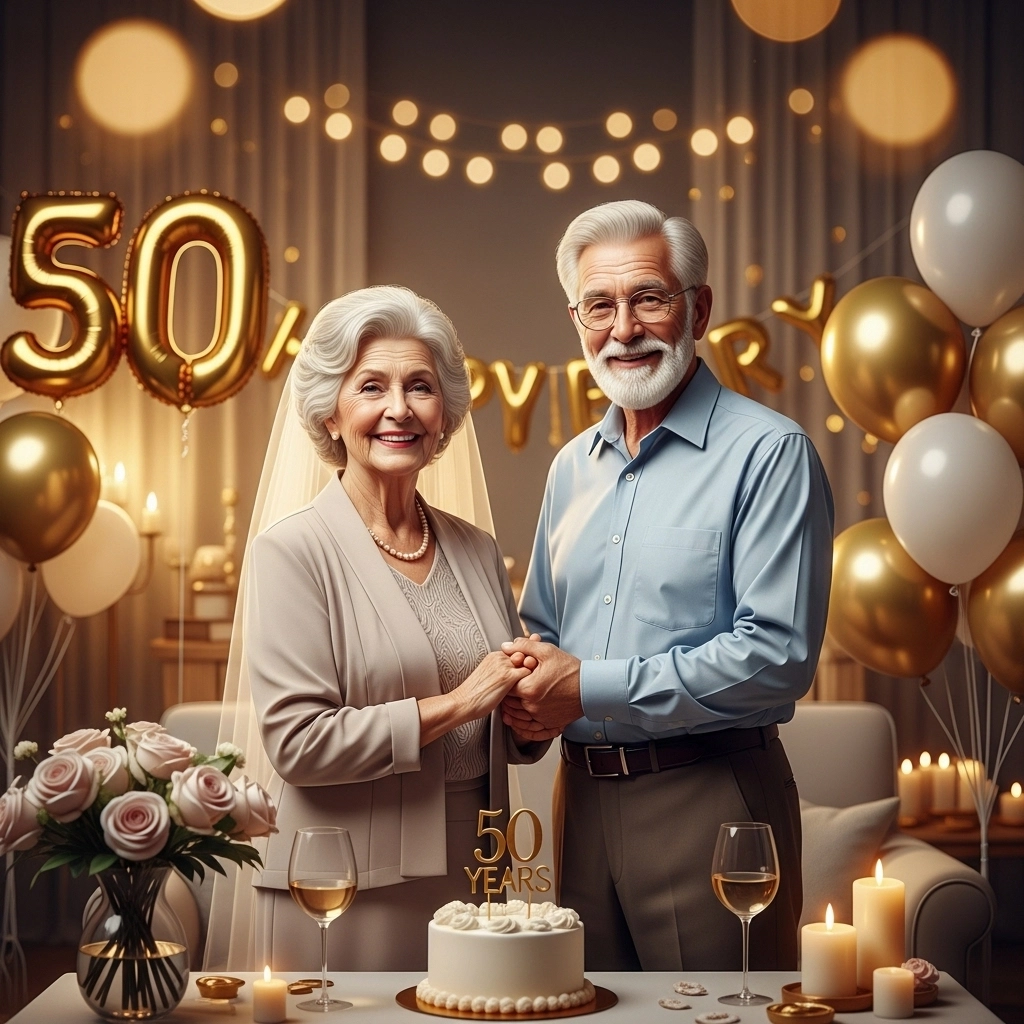 Short & Cute 50th Wedding Anniversary Wishes