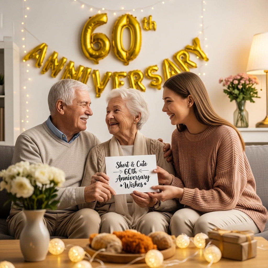 Short & Cute 60th Anniversary Wishes