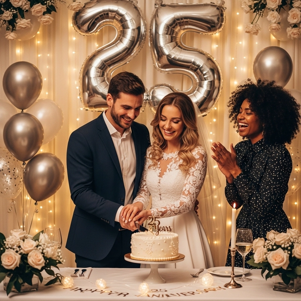 Short & Cute Funny 25th Wedding Anniversary Wishes for Friends