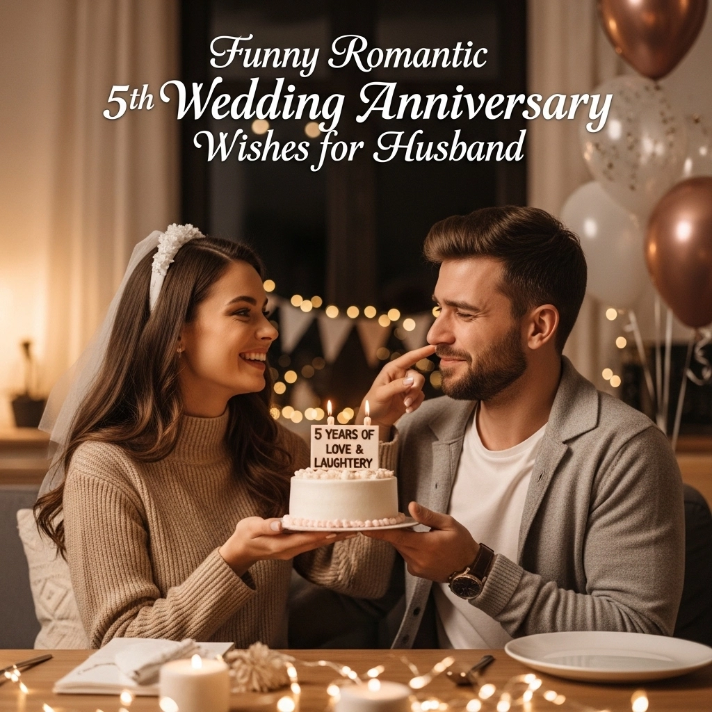 Funny Romantic 5th Wedding Anniversary Wishes for Husband