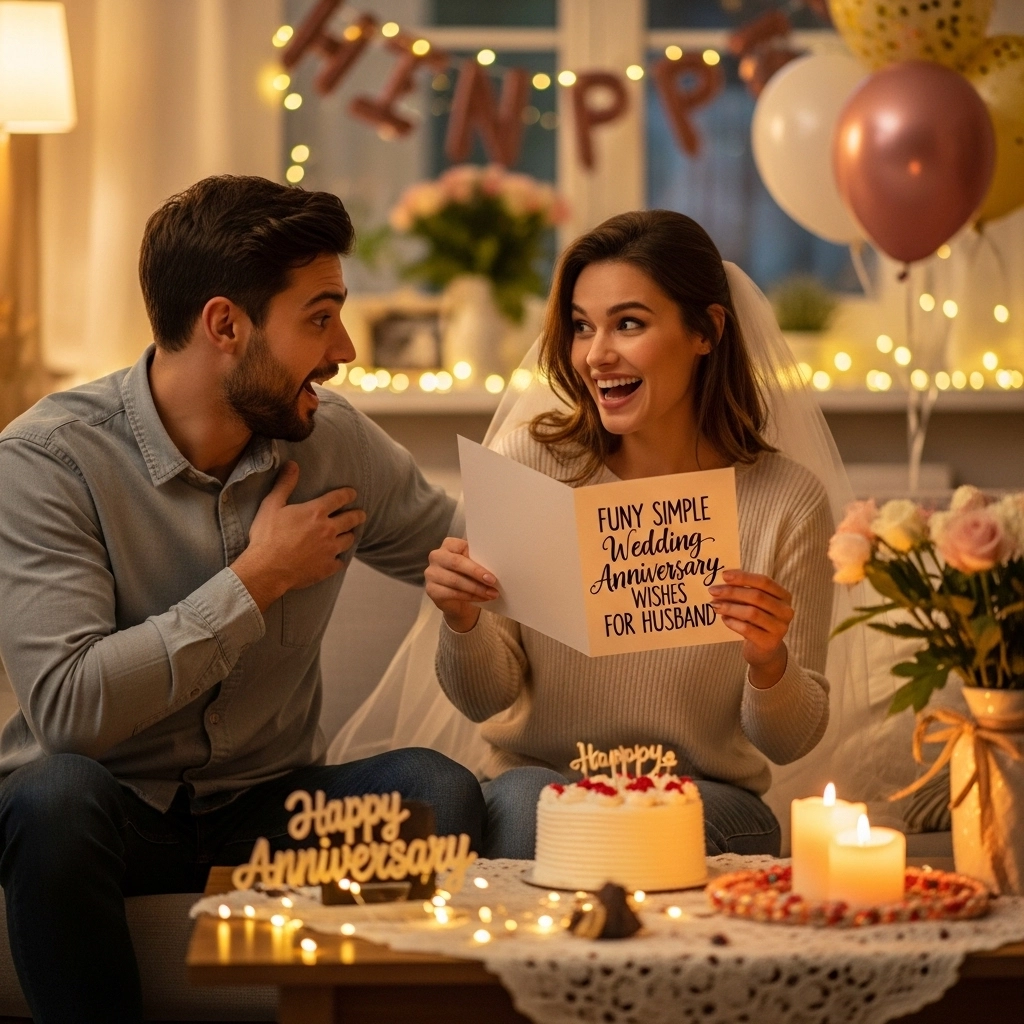 Funny Simple Wedding Anniversary Wishes for Husband