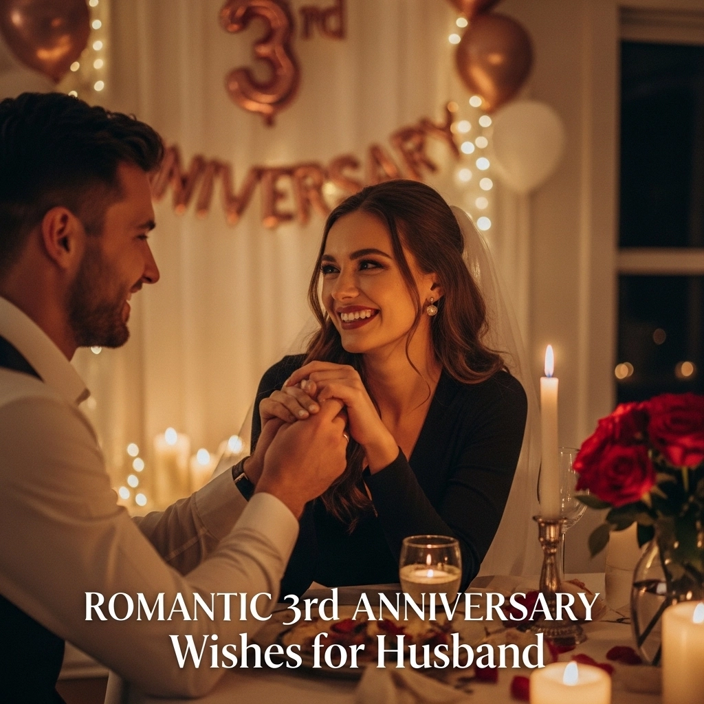 Romantic 3rd Anniversary Wishes for Husband