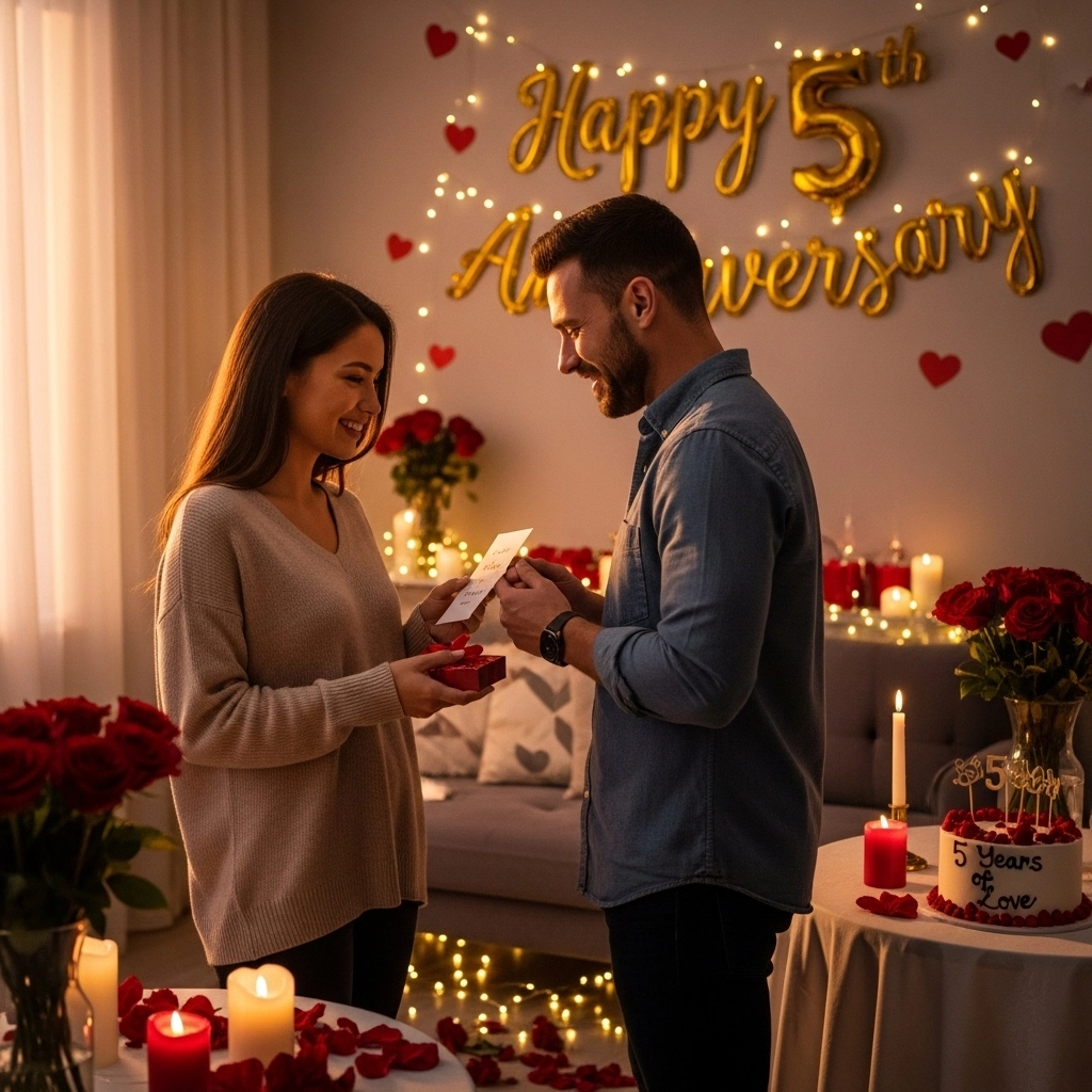 Romantic 5th Wedding Anniversary Wishes for Husband