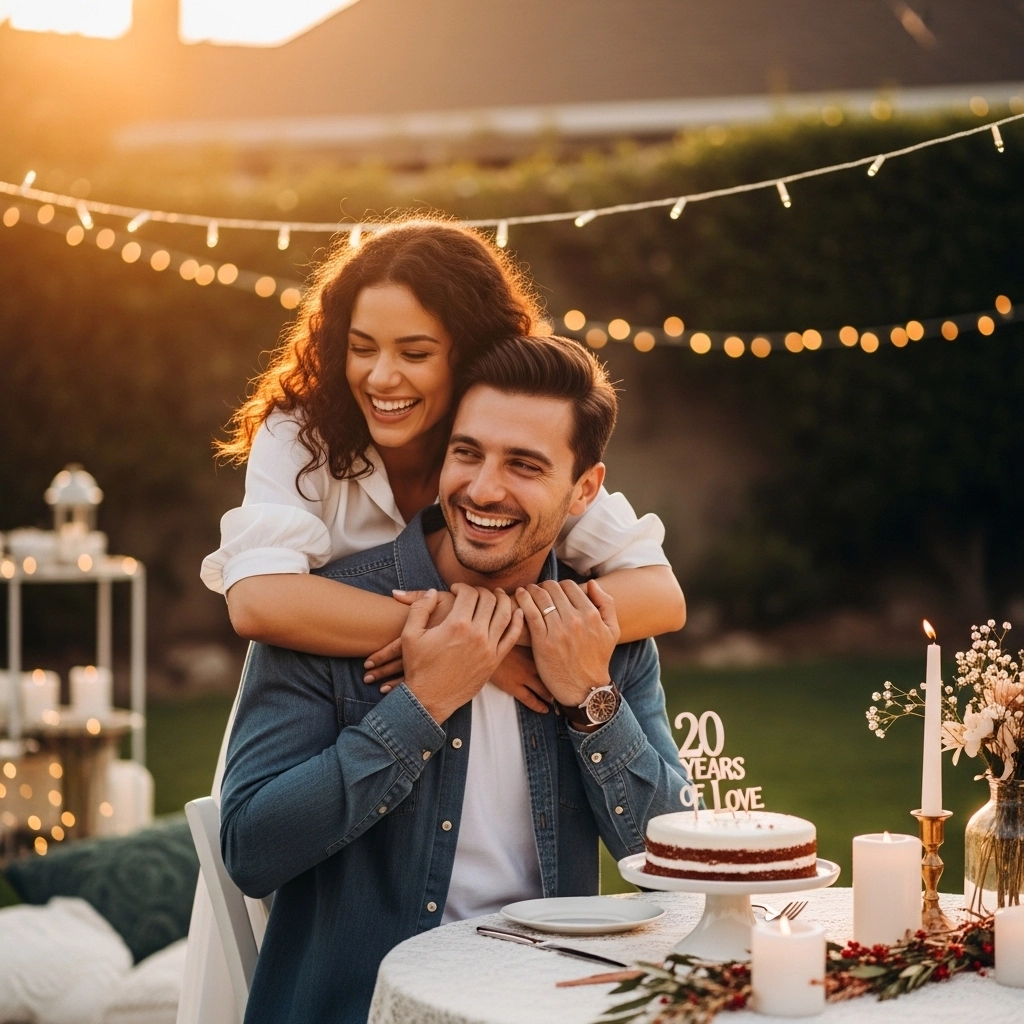 Short & Cute 20th Wedding Anniversary Wishes to Husband