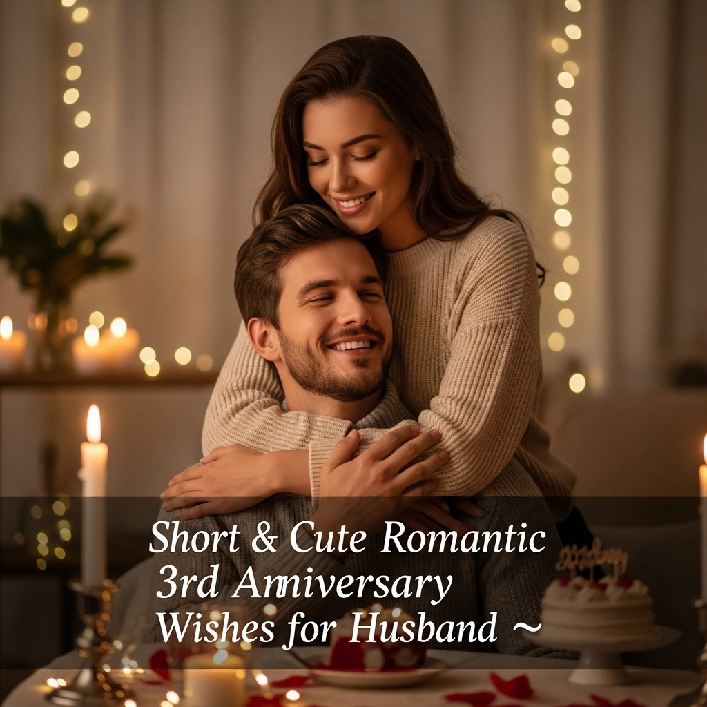 Short & Cute Romantic 3rd Anniversary Wishes for Husband
