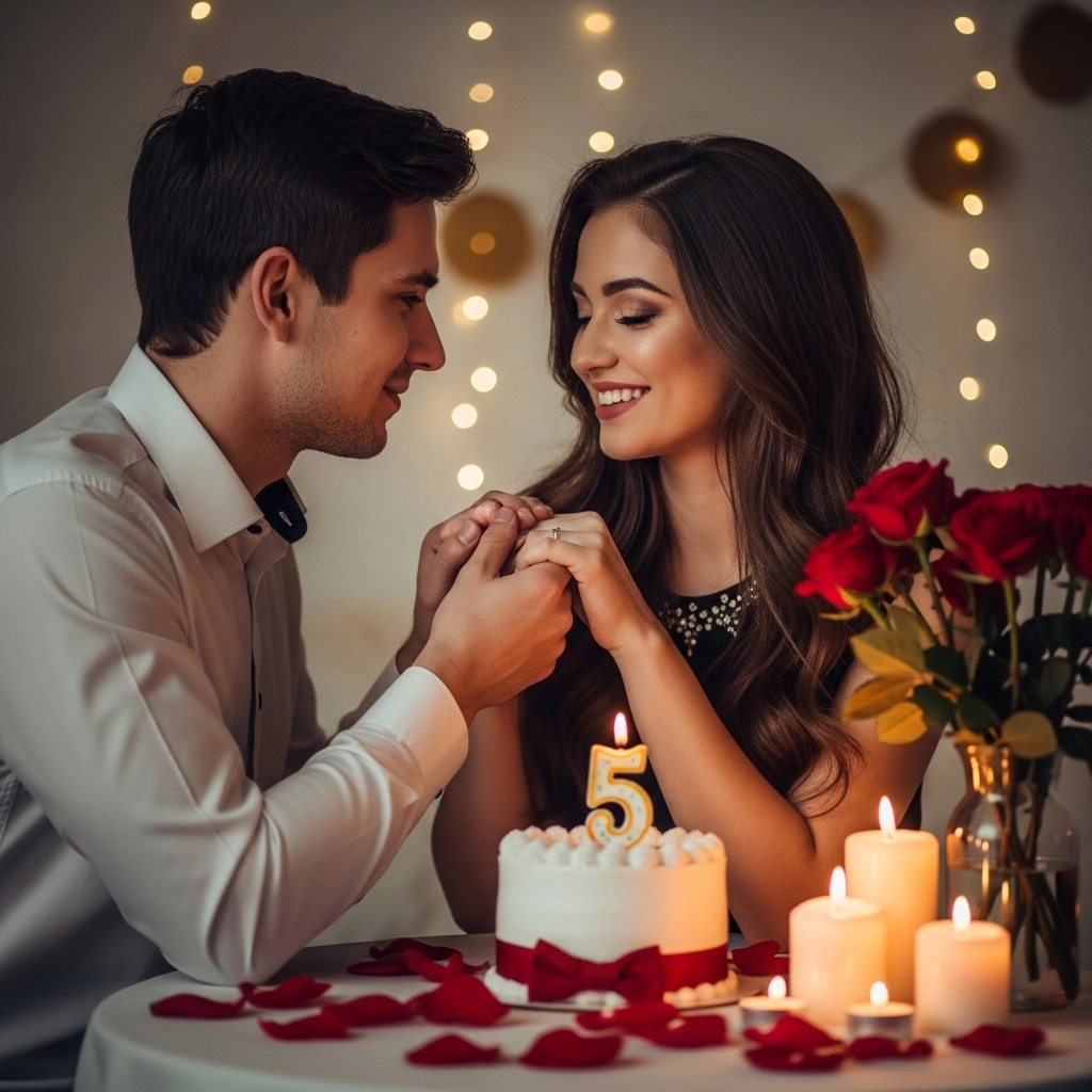 Short & Cute Romantic 5th Wedding Anniversary Wishes for Husband