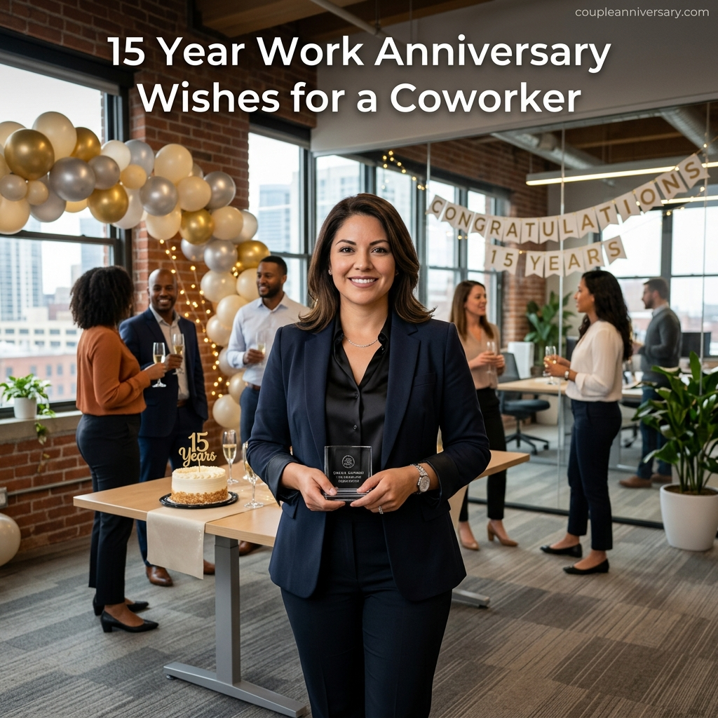 15 Year Work Anniversary Wishes for a Coworker