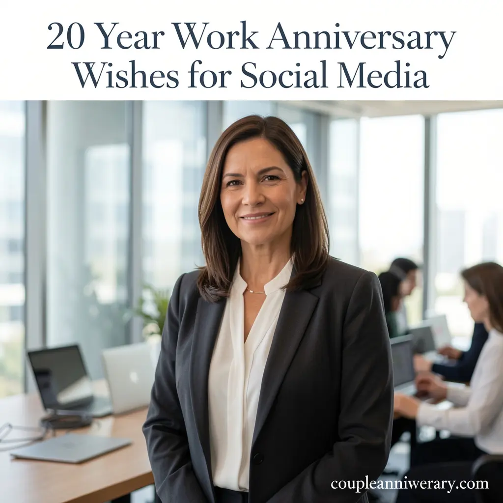 20 Year Work Anniversary Wishes for Social Media