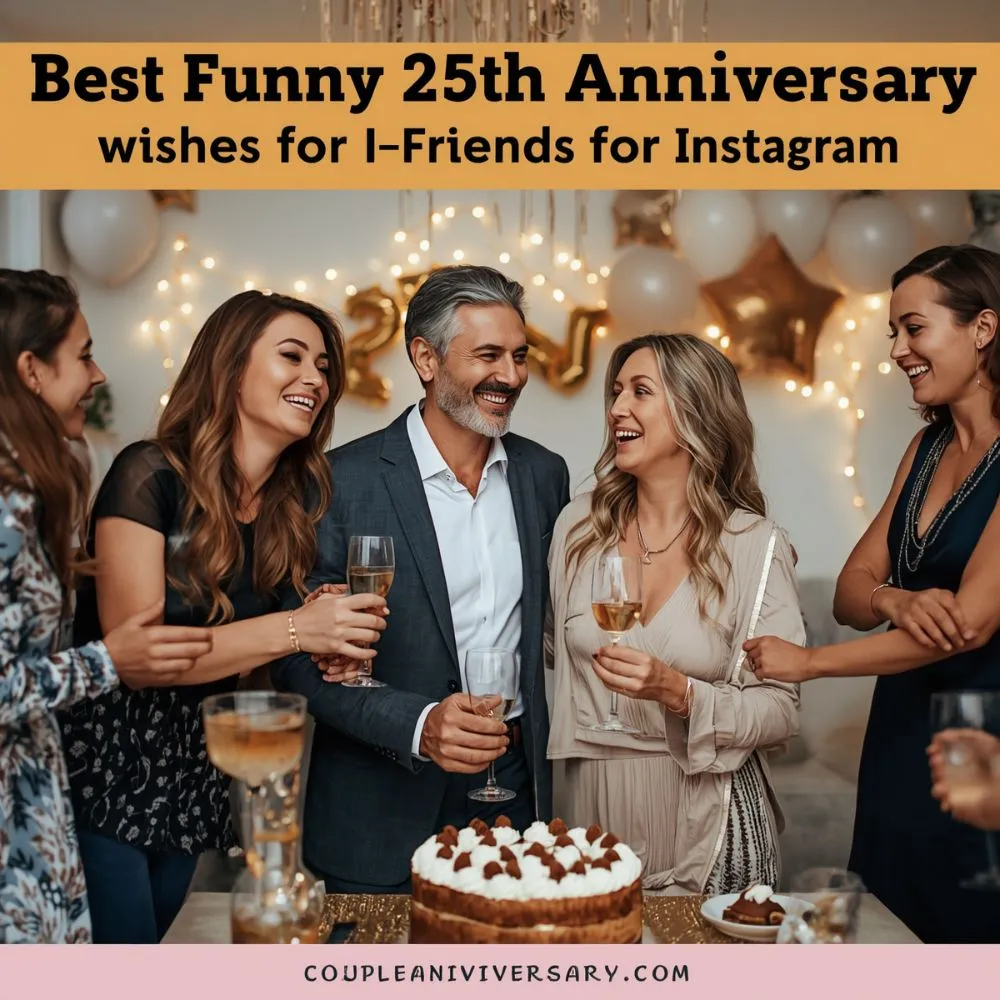 Best Funny 25th Wedding Anniversary Wishes for Friends for Instagram