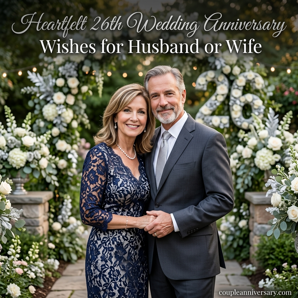 Heartfelt 26th Wedding Anniversary Wishes for Husband or Wife