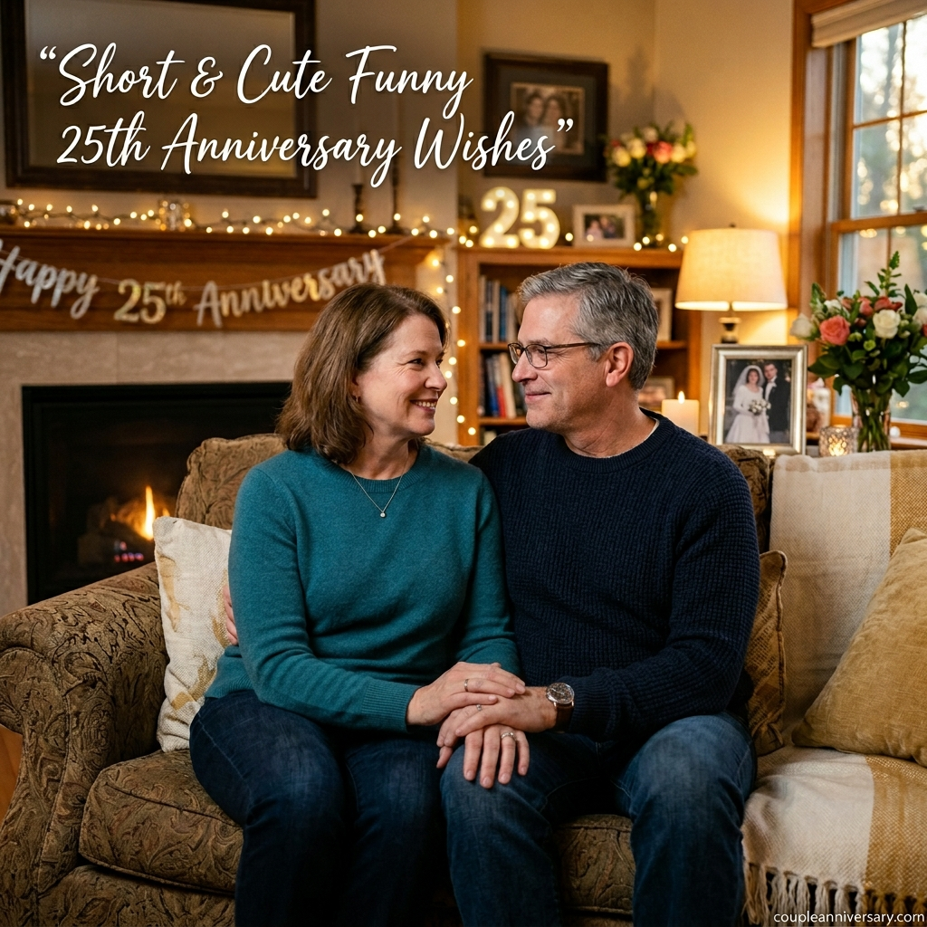 Short & Cute Funny 25th Anniversary Wishes
