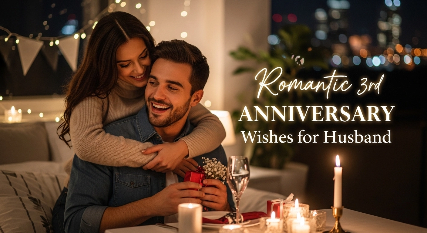 Romantic 3rd Anniversary Wishes for Husband