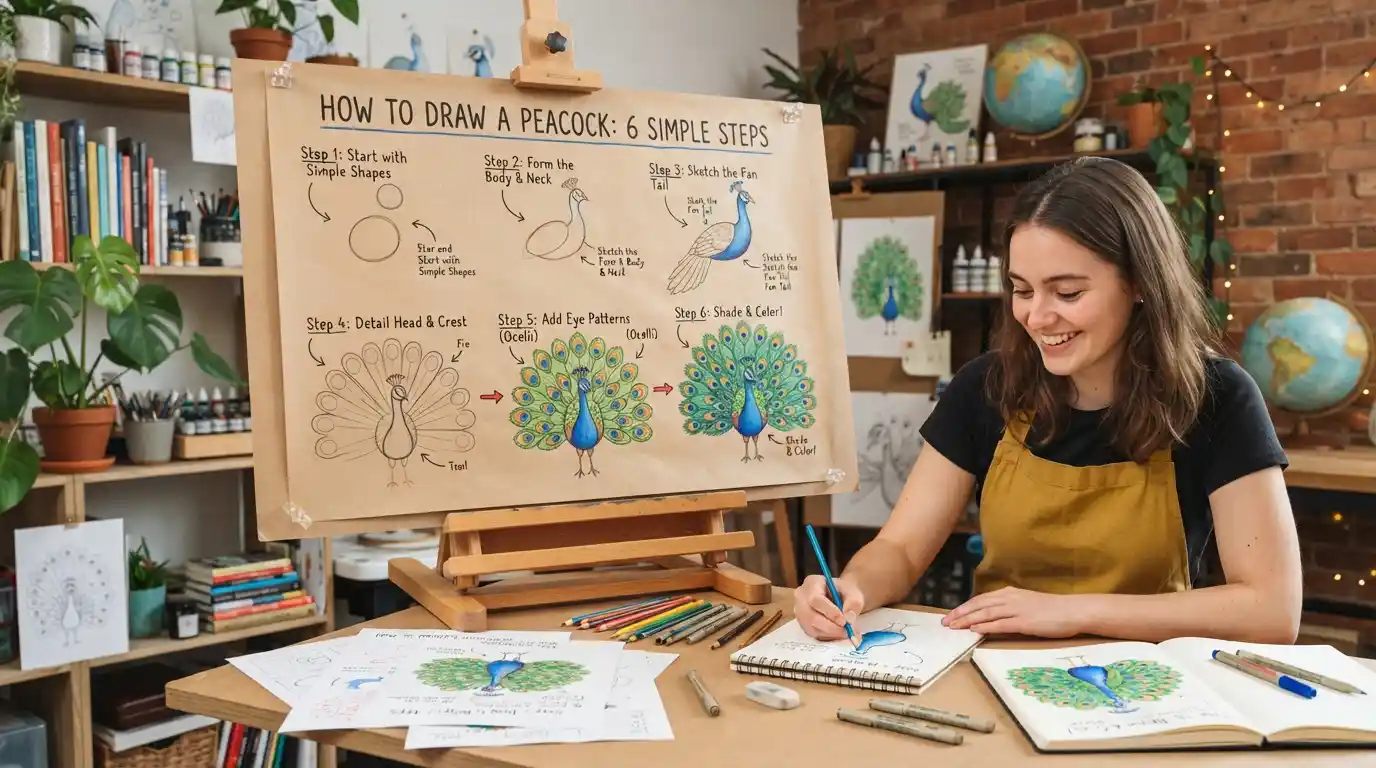 How to Draw a Peacock