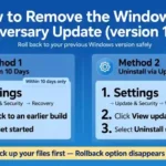 how to remove windows aniversary update